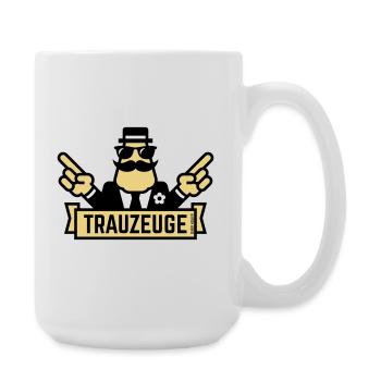 Trauzeuge Handzeichen (Polterabend / JGA / 3C) - Große Tasse 440 ml - Weiß - Rechts