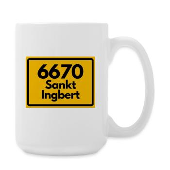 ALTE POSTLEITZAHL PLZ RETRO 6670 SANKT INGBERT - Große Tasse 440 ml - Weiß - Rechts