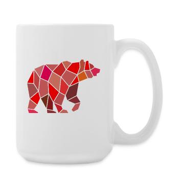 Geometric Bear in Mosaic - Large Mug 440 ml - white - Right