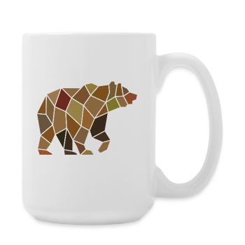 Geometric Bear from Mosaic Polygon - Large Mug 440 ml - white - Right