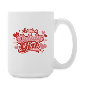 Zertifiziertes Delulu Girl Süßes Ästhetisches Design - Große Tasse 440 ml - Weiß - Rechts