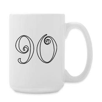 90. 90 YEARS. 90th ANNIVERSARY. 90 YEARS ANNIVERSARY. - Large Mug 440 ml - white - Right