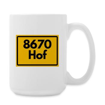 ALTE POSTLEITZAHL PLZ 8670 HOF HEIMATSTOLZ RETRO - Große Tasse 440 ml - Weiß - Rechts