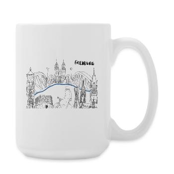 Freiburg Skyline  - Große Tasse 440 ml - Weiß - Rechts