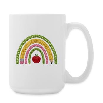 Rainbow for School Child (patron de tricot en faux fil) - Grande tasse 440 ml - blanc - Droite