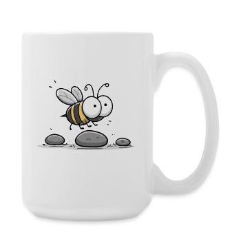 Little bee over stones - Large Mug 440 ml - white - Right