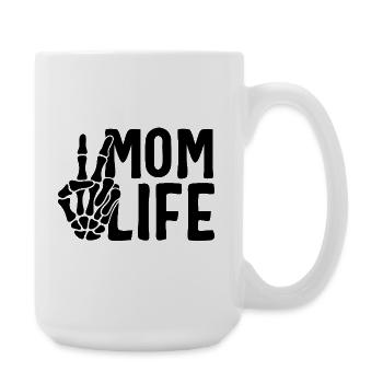 Mom Life Skeleton Hand – Mom Shirt Funny & Naughty - Large Mug 440 ml - white - Right