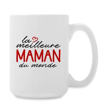 MAMAN Coeur Rouge Logo Lettré - Grande tasse 440 ml - blanc - Droite