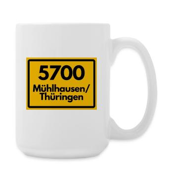 ALTE POSTLEITZAHL 5700 MÜHLHAUSEN THÜRINGEN - Große Tasse 440 ml - Weiß - Rechts