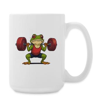 Grenouille haltérophile musclée - Grande tasse 440 ml - blanc - Droite