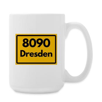 ALTE POSTLEITZAHL PLZ 8090 DRESDEN SACHSEN RETRO - Große Tasse 440 ml - Weiß - Rechts