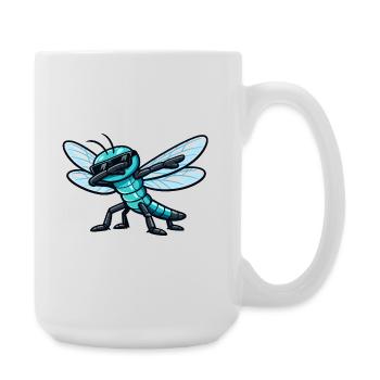 Dabbing Libelle - Große Tasse 440 ml - Weiß - Rechts