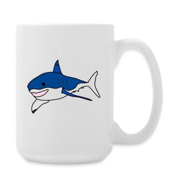 Great White Shark Cartoon - Large Mug 440 ml - white - Right