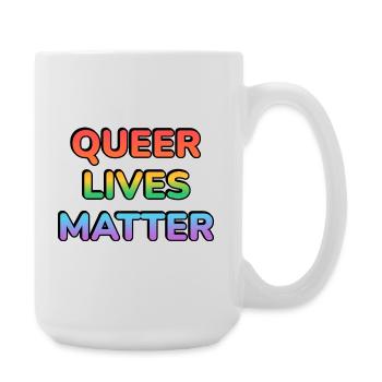 Queer Lives Matter Regenbogen - Große Tasse 440 ml - Weiß - Rechts