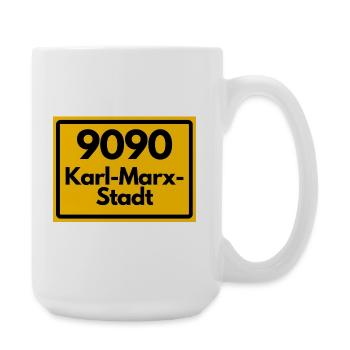 ALTE POSTLEITZAHL 9090 SACHSEN KARL-MARX-STADT - Große Tasse 440 ml - Weiß - Rechts