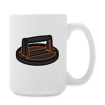 Burgerpresse Smashburger Grillen Foodtruck - Große Tasse 440 ml - Weiß - Rechts