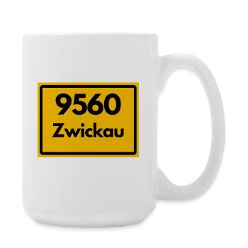 ALTE POSTLEITZAHL PLZ SACHSEN 9560 08058 ZWICKAU - Große Tasse 440 ml - Weiß - Rechts