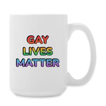 Gay Lives Matter Rainbow Pride - Large Mug 440 ml - white - Right