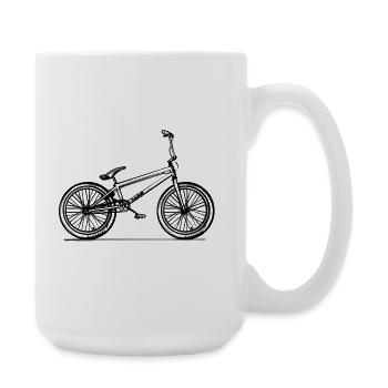BMX-Fahrrad - Illustration - Große Tasse 440 ml - Weiß - Rechts