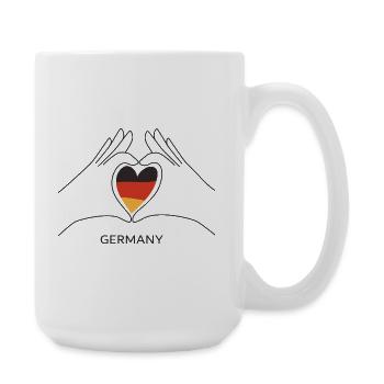 Germany Fan Heart with German Flag Germany - Large Mug 440 ml - white - Right