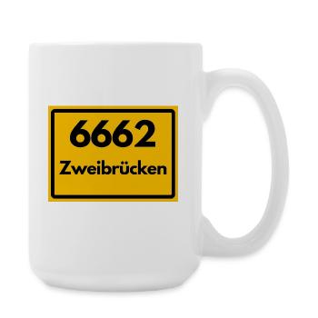 ALTE POSTLEITZAHL 6662 PLZ 66482 ZWEIBRÜCKEN RP - Große Tasse 440 ml - Weiß - Rechts