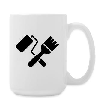 Motif de rouleau à peinture au pinceau peintre - Grande tasse 440 ml - blanc - Droite