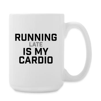 Courir en retard, c’est mon cardio qui le dit - Grande tasse 440 ml - blanc - Droite