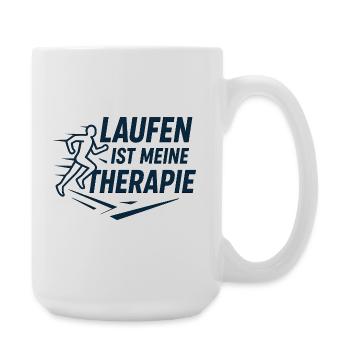 Laufen ist Therapie - Große Tasse 440 ml - Weiß - Rechts