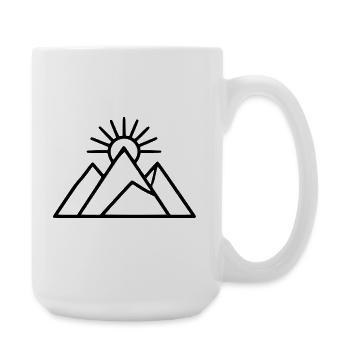 Berge wandern Sonne Wanderurlaub Geschenk - Große Tasse 440 ml - Weiß - Rechts