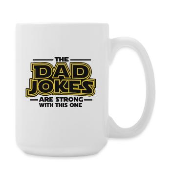 Father Jokes Stark Shirt Dad Jokes Father Daddy - Large Mug 440 ml - white - Right