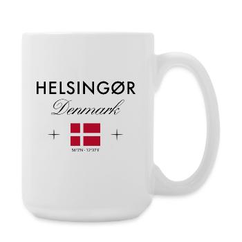 Helsingør Dänemark Koordinaten Reise Souvenir - Große Tasse 440 ml - Weiß - Rechts