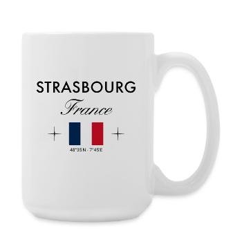 Strasbourg France Coordonnées Souvenir de voyage - Grande tasse 440 ml - blanc - Droite