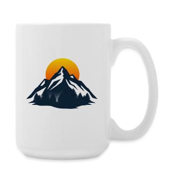 Sunset Mountain Silhouette - Große Tasse 440 ml - Weiß - Rechts