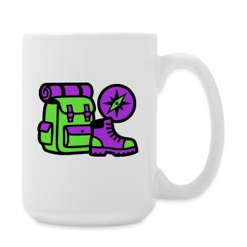 Hiking Backpack Compass Graphic - Large Mug 440 ml - white - Right