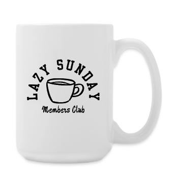Édition des amateurs de café du club des membres du dimanche paresseux - Grande tasse 440 ml - blanc - Droite