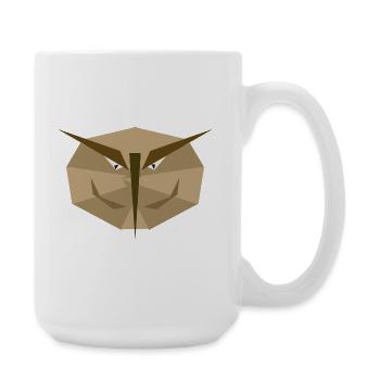  Eulenmaske in Erdtönen - Große Tasse 440 ml - Weiß - Rechts