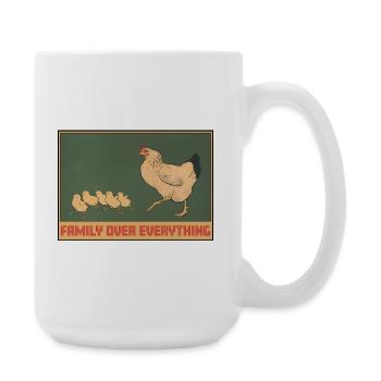 Chicken Family - Family First Design - Large Mug 440 ml - white - Right