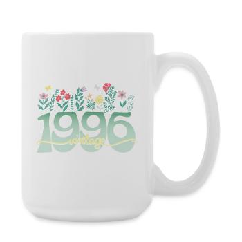 1996 Blumen 30 Jahre Geburtstag Frauen - Große Tasse 440 ml - Weiß - Rechts