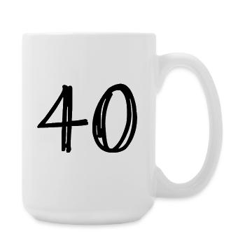 40. 40 YEARS. 40th ANNIVERSARY. 40 YEARS ANNIVERSARY. - Large Mug 440 ml - white - Right