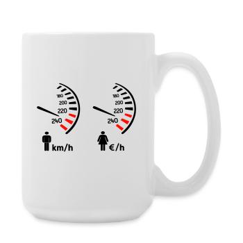 Speedometer km/h and expense meter - Large Mug 440 ml - white - Right