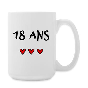 18. 18 YEARS OLD. 18th ANNIVERSARY. 18 BIRTHDAY. - Large Mug 440 ml - white - Right
