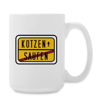 Kotzen Saufen – Lustiges Malle Party Design - Große Tasse 440 ml - Weiß - Rechts