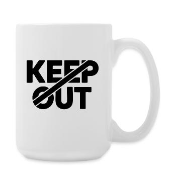 Keep Out Warning Sign - Large Mug 440 ml - white - Right