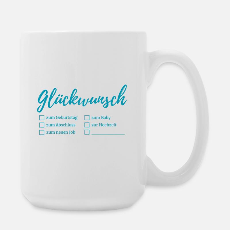 Congratulations lettering checkboxes - Large Mug 440 ml - white