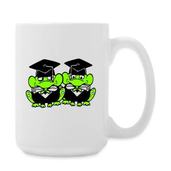 2 Frogs Graduated from High School College - Large Mug 440 ml - white - Right