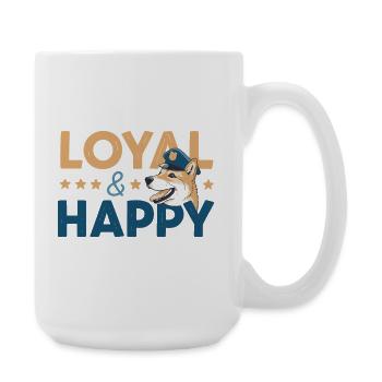 Loyale & Glückliche Grafik - Große Tasse 440 ml - Weiß - Rechts