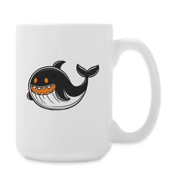 Whale Halloween Zombie - Large Mug 440 ml - white - Right