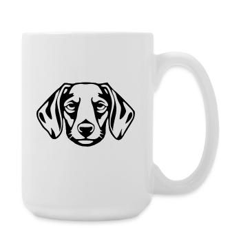 Dachshund Hunde T-shirt Geschenk - Große Tasse 440 ml - Weiß - Rechts