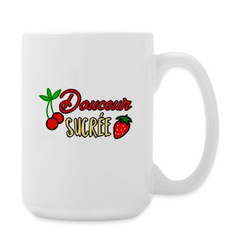 Kirsch-Erdbeer-Süße Leckerei - Große Tasse 440 ml - Weiß - Rechts