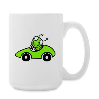 Caterpillar Worm Voiture de course Voiture de course Conduite rapide Sports - Grande tasse 440 ml - blanc - Droite